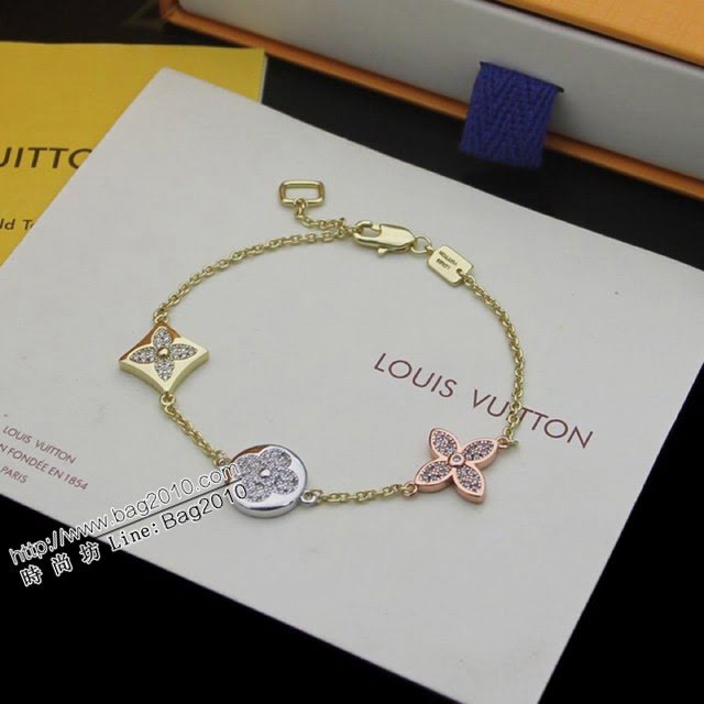 Louis Vuitton新款飾品 路易威登四葉草項鏈手鏈 LV拼色項鏈手鏈  zglv1833